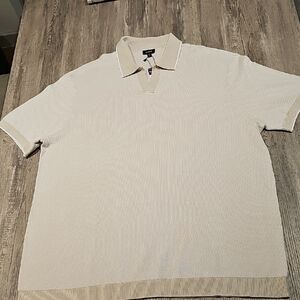 Express Men's Light Beige Polo Shirt